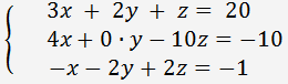 system of three equations